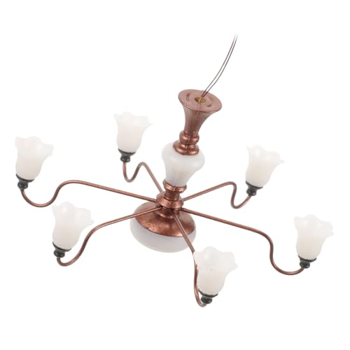 Parliky Miniatur Deckenlampe Modell Hängelampe Realistische Mini LED Lampe Warmweiß Für Puppenhaus Mikro Landschaft Dekoration Kreatives Bastelzubehör von Parliky