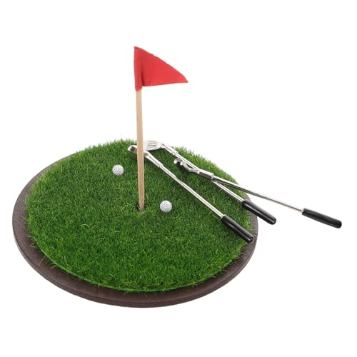 Parliky Miniatur Golfset Teilig Realistische Golfschläger und Grasmodell Puppenhaus Zubehör für Kinderzimmer Sportliches Mini Leicht Kindgerecht für Spiel und Wohnkultur von Parliky