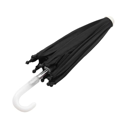 Parliky Miniatur Puppenschirm Schwarz Realistische Mini Regenschirm Deko für Puppenhaus Leichtes Modisches Modell zur Verschönerung von Puppenhaus szenen Kompakt und Stilvoll von Parliky