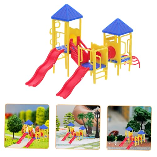 Parliky Miniatur Spielplatz Modell Maßstab Bunte Kunststoff Rutsche DIY Sandtisch Dekoration Kleine Garten Figuren Geeignet für Puppenhaus und Kinderzimmer Zubehör Zufällige Farbe von Parliky
