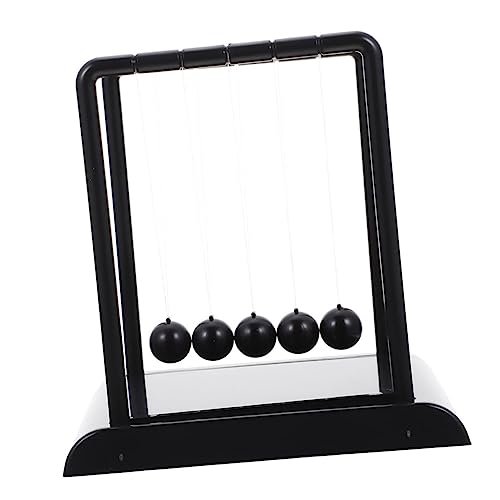 Parliky Newton Kugel Ornament Schwarz Mittelgroß Schreibtisch Dekoration Physik Lehrmittel Balance Pendelkugeln für Büro Zuhause von Parliky