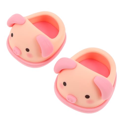 Parliky Puppen Schuhe Stehend Weiche Mini Haus Schuhe Niedliche Cartoon Schwein Motiv Puppenbekleidung Rollenspiel Kinderzimmer Dekoration Zubehör von Parliky
