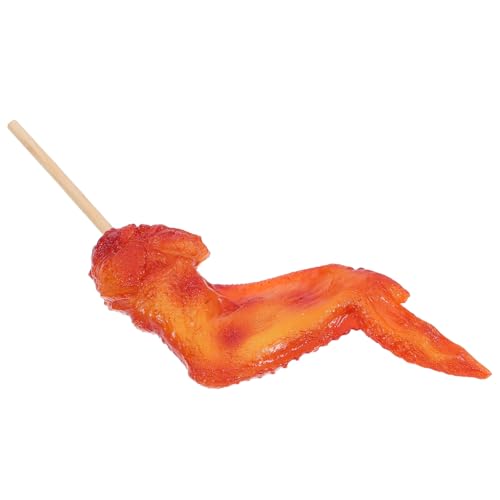Parliky Realistisches BBQ Chicken Wing Modell aus Langlebigem PVC mit Reisfüllung Täuschend Echte Fake Fried Chicken Dekoration für Restaurant Menüfotos Küchen Barbecue-deko von Parliky