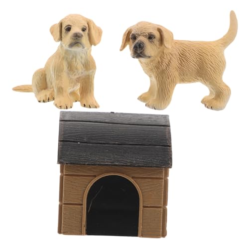 Parliky Realistisches Hundespielzeug Set mit Miniatur Haustierfiguren und DIY Zubehör Niedliche Hundemodelle für Puppenhaus Dekoration Vielseitiges Hundehäuschen Ornament für von Parliky