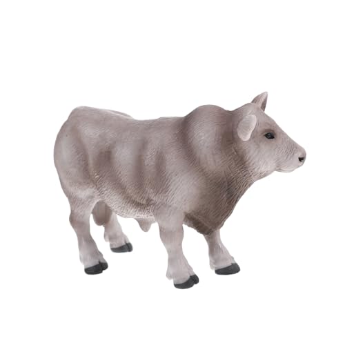 Parliky Realistisches Kuh Ornament aus Kunststoff Kreative Simulation Detailgetreues Tiermodell Stilvolle Desktop Dekoration für Zuhause und Büro Braune Kuh Figur als Geschenk und von Parliky