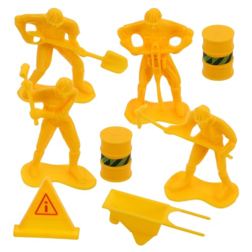 Parliky Realistisches Mini Bauarbeiter Figuren Kunststoff Simulation Baustelle Dekoration Für Geburtstagstorte von Parliky