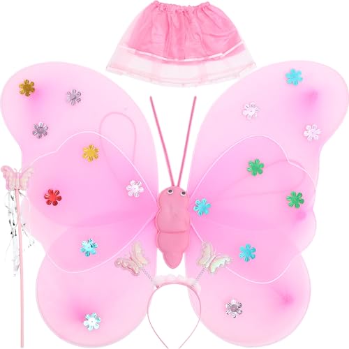 Parliky Schmetterlingskostüm Mädchen Feenkostüm mit Flügeln Zauberstab Rock und Haarreif Leichtes Wiederverwendbares Bühnenkostüm für Fasching und Party Parliky Schmetterlingskostüm Mädchen Feenkostüm mit Flügeln Zauberstab Rock und Haarreif Leichtes Wiederverwendbares Bühnenkostüm für Fasching und Party von Parliky