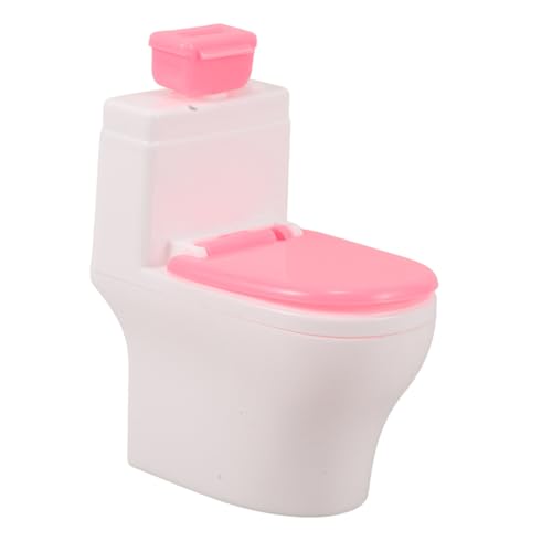 Parliky Simuliertes Miniatur Puppenhaus Wc Kunststoff Badezimmer Möbel mit Papierhalter Realistisches Klo für Mädchen Fördert Fantasievolles Rollenspiel und Kreative von Parliky