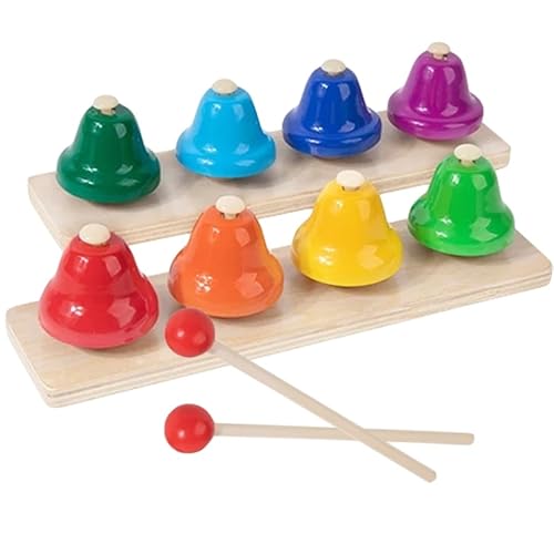 Parliky Teiliges Handglocken Buntes Percussion Musikinstrument für Leichtes Sicheres Klangspielzeug Rhythmusgefühl und Hand Auge Koordination für Frühe Musikalische Bildung und Eltern von Parliky
