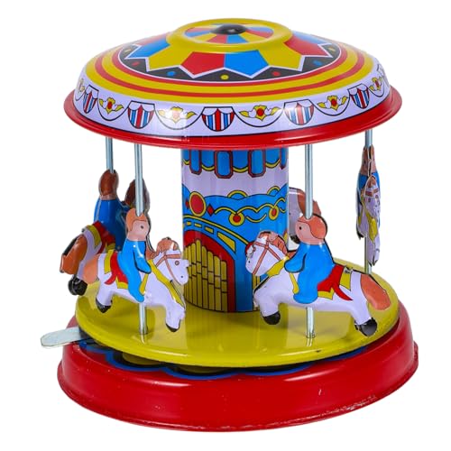 Parliky Vintage Karussell Windup aus Eisenblech Mechanischer Drehendes Retro Karussellspielzeug für Batteriefrei Handliche Aktivitätsspielzeug Hand Auge Koordination Parliky Vintage Karussell Windup aus Eisenblech Mechanischer Drehendes Retro Karussellspielzeug für Batteriefrei Handliche Aktivitätsspielzeug Hand Auge Koordination von Parliky