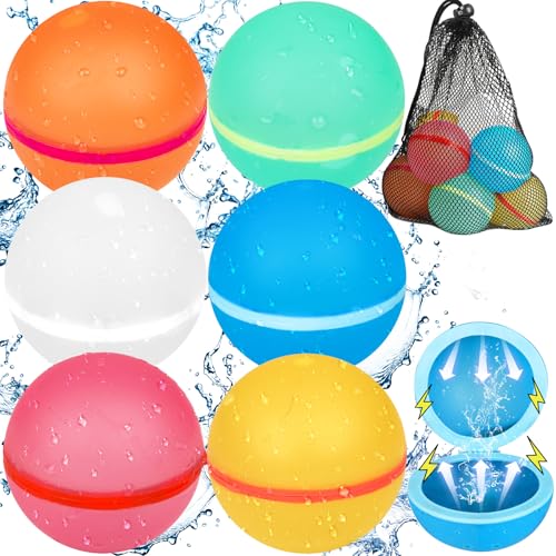 Parner 6 Stück Wasserbomben Wiederverwendbar Magnetisch mit 1 Mesh Bag, Silikon Wasserbomben Selbstschließend Wiederverwendba für Wasserspielzeug Strandspielzeug Pool Spielzeug Parner 6 Stück Wasserbomben Wiederverwendbar Magnetisch mit 1 Mesh Bag, Silikon Wasserbomben Selbstschließend Wiederverwendba für Wasserspielzeug Strandspielzeug Pool Spielzeug von Parner