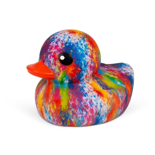 Große Farbige Krawatte Dye Gummi Badeente 18 cm Regenbogen Schwimmende Badewanne Ente Große Pool Pool Party von Parry's Premium Products