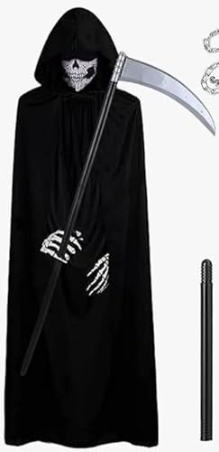 Sensenmann Kostüm Kinder Teufel Umhang Totenkopfmaske Handschuhen Halloween Party, Karneval, Cosplay Sensenmann Kostüm Kinder Teufel Umhang Totenkopfmaske Handschuhen Halloween Party, Karneval, Cosplay von PartAwake