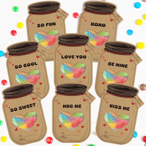 Valentinstagskarten für Kinder, Kraftpapier, Einmachglas, Happy Valentines Day, lustige Valentinstagsgeschenke für Klassenzimmer, Valentinstag, Jungen und Mädchen, Austausch-Partygeschenke Valentinstagskarten für Kinder, Kraftpapier, Einmachglas, Happy Valentines Day, lustige Valentinstagsgeschenke für Klassenzimmer, Valentinstag, Jungen und Mädchen, Austausch-Partygeschenke von Partico