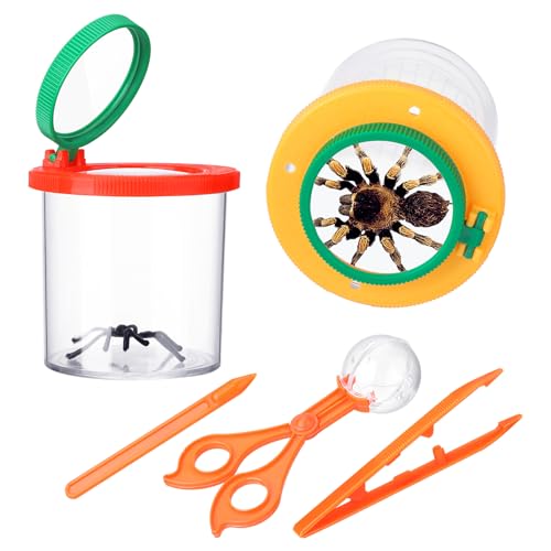 Partideal 2 in 1 Insekten Beobachtung Set mit Becherlupe und Lupenglas Wissenschaftliches Spielzeug für Kinder inkl Pinzette und Insektenfalle,Outdoor Entdeckung Lernspielzeug für Naturforschung von Partideal