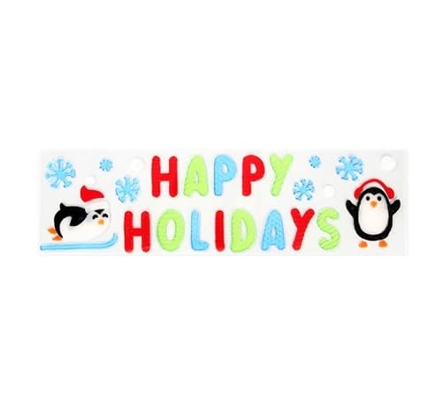 Aufkleber mit Gel, Weihnachten, Happy Holidays, 15 x 50 cm von Partilandia