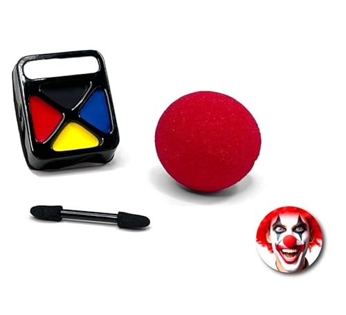 Clown-Make-up-Set: Palette, Pinsel und Nase Clown-Make-up-Set: Palette, Pinsel und Nase von Partilandia