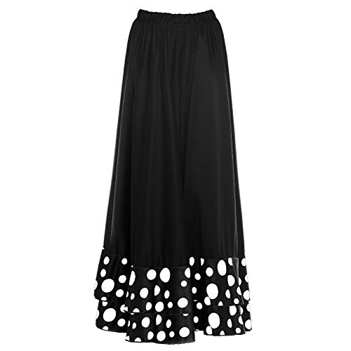Flamenca-Rock für Damen, schwarz, weiße Punkte, doppeltes Rüschen, schwarz, Größe S bis XXL, Größe M: Tanz-Tanz-Kostüm Flamenca-Rock für Damen, schwarz, weiße Punkte, doppeltes Rüschen, schwarz, Größe S bis XXL, Größe M: Tanz-Tanz-Kostüm von Partilandia