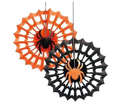 Packung mit 2 Papierfächern für Halloween, 30 cm Packung mit 2 Papierfächern für Halloween, 30 cm von Partilandia