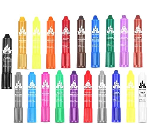 Partilandia | 6 Stück Face Stick in verschiedenen Farben (Himmelblau) von Partilandia