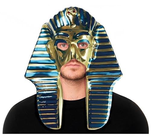 Partilandia Ägyptische Pharao-Maske, blau und gold, für Erwachsene (Einheitsgröße) von Partilandia