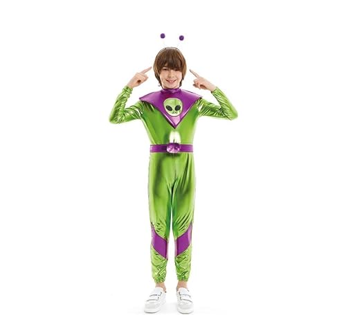 Partilandia Alien-Kostüm, Grün und Lila, für Jungen von 10 bis 12 Jahren von Partilandia