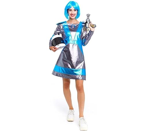 Partilandia Astronaut Kostüm für Damen, dunkelsilber und blau, Größe M von Partilandia