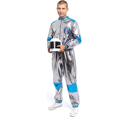 Partilandia Astronaut-Kostüm für Erwachsene, silberfarben und blau, Größe L von Partilandia