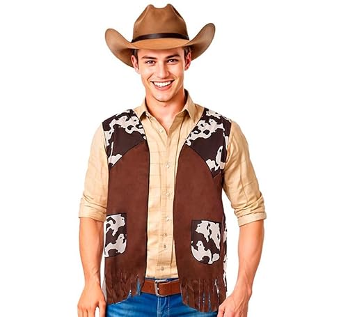Partilandia Braune Jeansweste für Erwachsene (Einheitsgröße) von Partilandia