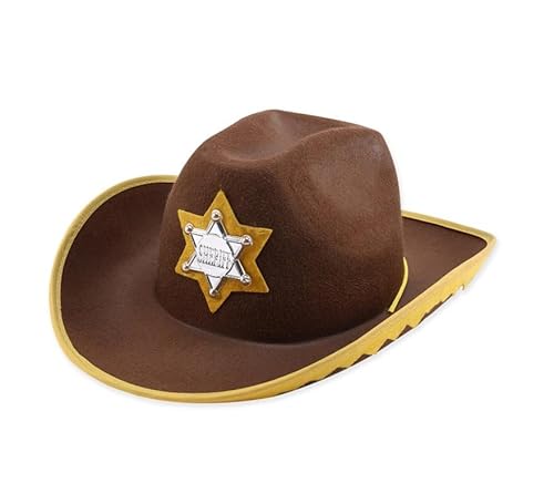 Partilandia Brauner Sheriff-Hut für Erwachsene (Einheitsgröße) von Partilandia