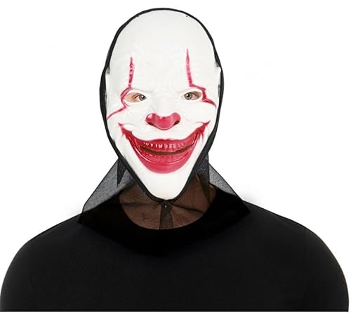 Partilandia Clown-Maske Killer mit Kunststoff-Stoff von Partilandia