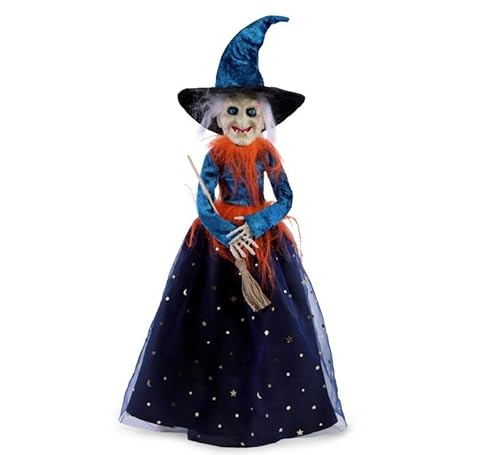 Partilandia Dekorative Hexe, blau, Deluxe, 46 cm von Partilandia