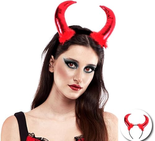 Partilandia Diablesa-Stirnband mit roten Federn von Partilandia