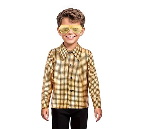 Partilandia Disco-Bling-Hemd für Kinder, goldfarben, Größe 7-9 Jahre Partilandia Disco-Bling-Hemd für Kinder, goldfarben, Größe 7-9 Jahre von Partilandia