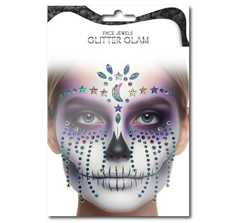 Partilandia Fashion Totenkopf Sterne Gesichtsschmuck von Partilandia