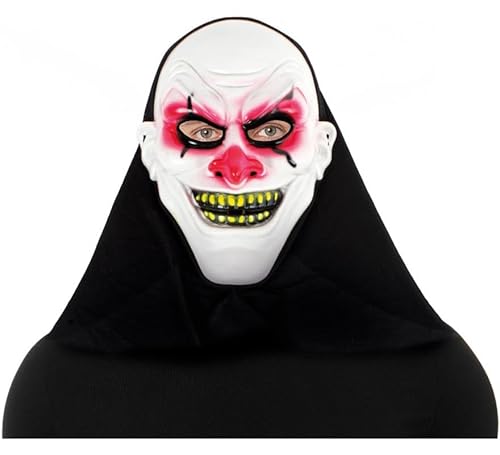 Partilandia Finsternde Clown-Maske mit Kunststoff-Stoff von Partilandia