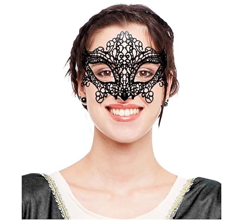 Partilandia Fuchs-Maske aus schwarzer Spitze für Erwachsene von Partilandia