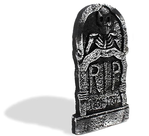 Partilandia Grabstein RIP Skelett aus Schaumstoff, 22 x 43 cm von Partilandia