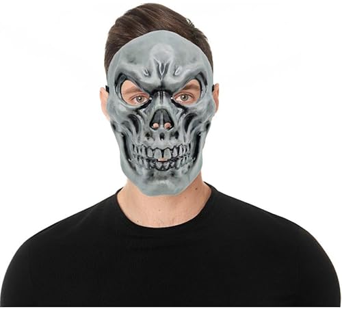 Partilandia Graue Totenkopfmaske aus Kunststoff für Erwachsene von Partilandia