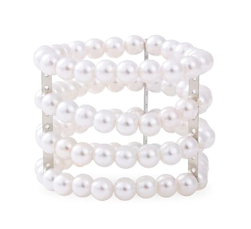 Partilandia | Großes weißes Perlenarmband (Einheitsgröße) von Partilandia