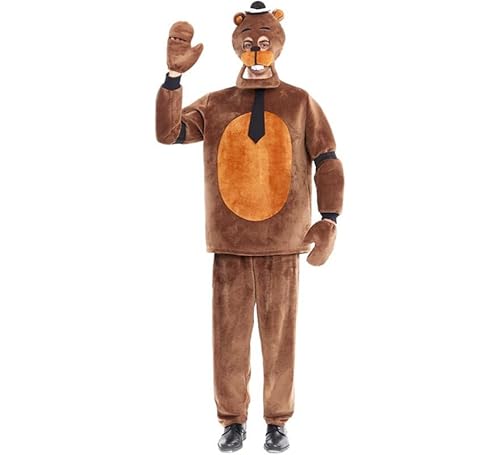 Partilandia Gruseliges Teddybär-Kostüm mit Handschuhen für Herren (Größe S) von Partilandia