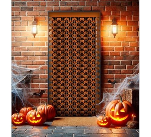 Partilandia Halloween-Vorhang mit Kürbissen, 1 x 2 m von Partilandia