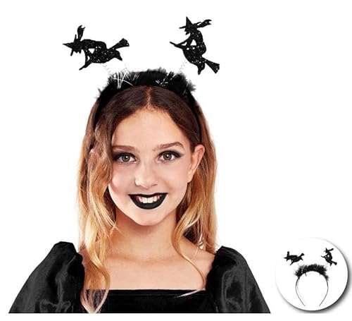 Partilandia Hexe Haarreif schwarz mit Federn für Kinder Partilandia Hexe Haarreif schwarz mit Federn für Kinder von Partilandia