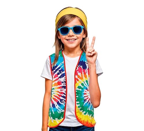 Partilandia Hippie Weste mit mehrfarbigen Kreisen für Kinder (Einheitsgröße) von Partilandia