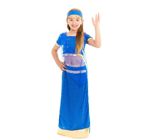 Partilandia | Indisches Bollywood-Kostüm für Mädchen, mehrfarbig, Polyester, 5–6 Jahre, für Mädchen, interessiert an Bollywood oder indischer Kultur, Mädchen von 5 bis 6 Jahren, weiblich von Partilandia