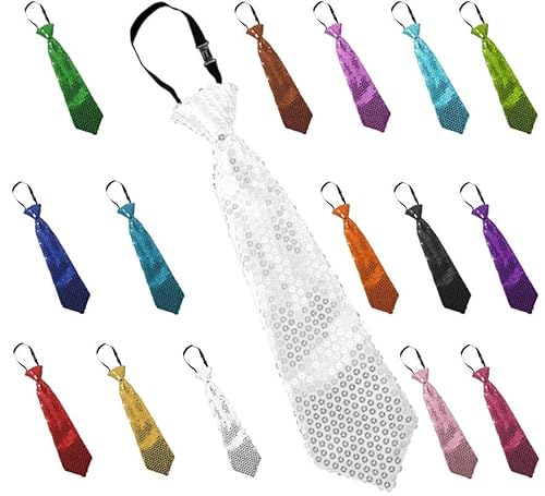 Partilandia Krawatte mit Pailletten, 31 cm, verschiedene Farben (lila) von Partilandia