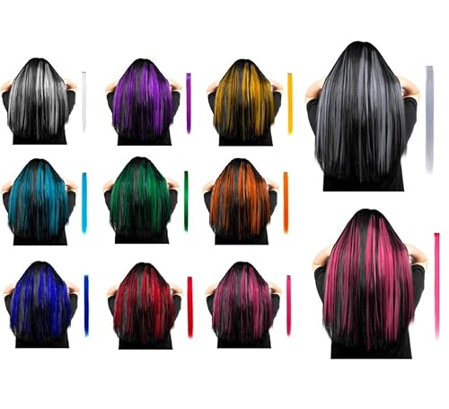 Partilandia Lange, glatte Strähne in verschiedenen Farben mit Clip (Orange) von Partilandia