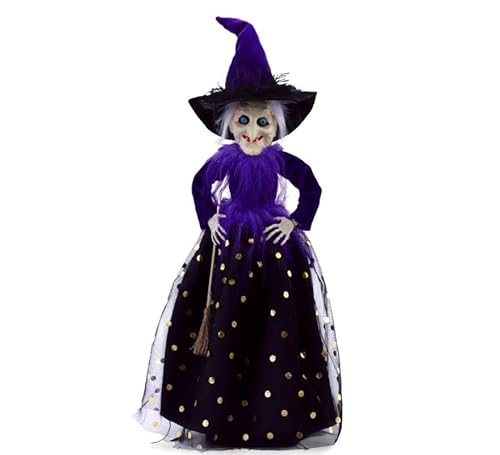 Partilandia Lila Hexe Deluxe Deko 46 cm Partilandia Lila Hexe Deluxe Deko 46 cm von Partilandia