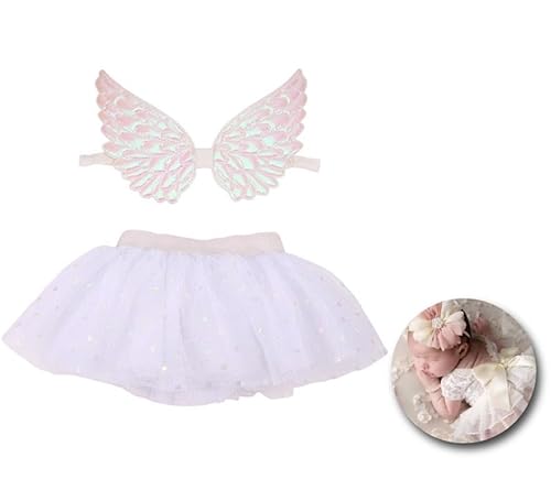 Partilandia Newborn Engel-Set für Kinder: Tutu und Flügel (Einheitsgröße) von Partilandia