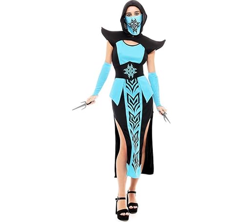 Partilandia Ninja Kombat Kostüm Blau Schwarz Damen Größe L Partilandia Ninja Kombat Kostüm Blau Schwarz Damen Größe L von Partilandia